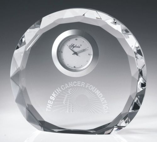 Engraved Crystal Clock Perfectly Timeless